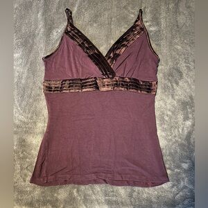 Maurices Deep Purple Top with Satin Trim